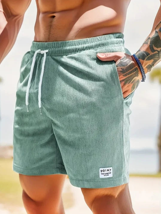 Men's Casual Drawstring Shorts for Comfort and Style Light Green