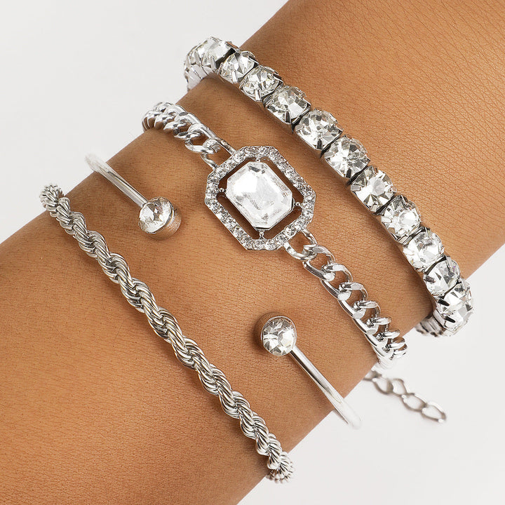 Luxe Four-Piece Bracelet Set | Women's Jewelry Collection Silver
