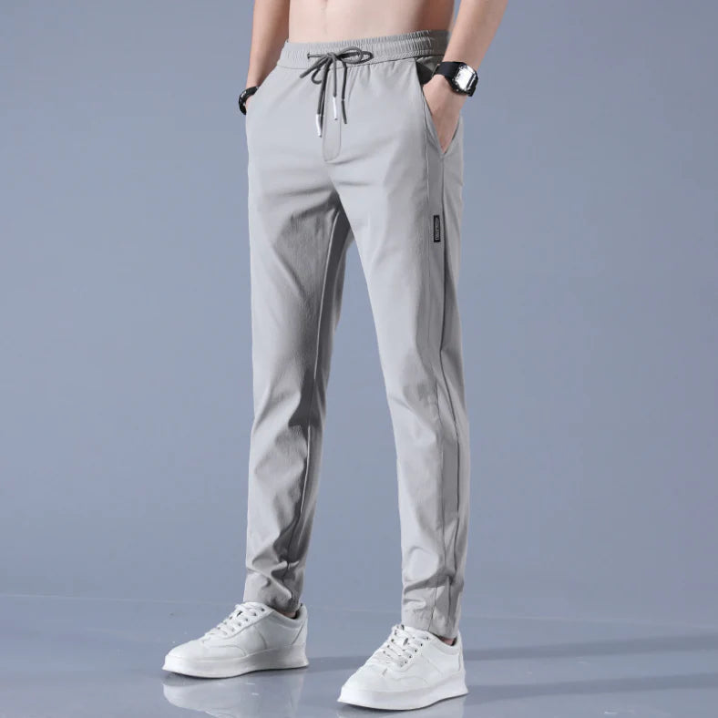 Men's Comfortable Casual Trousers Light Gray