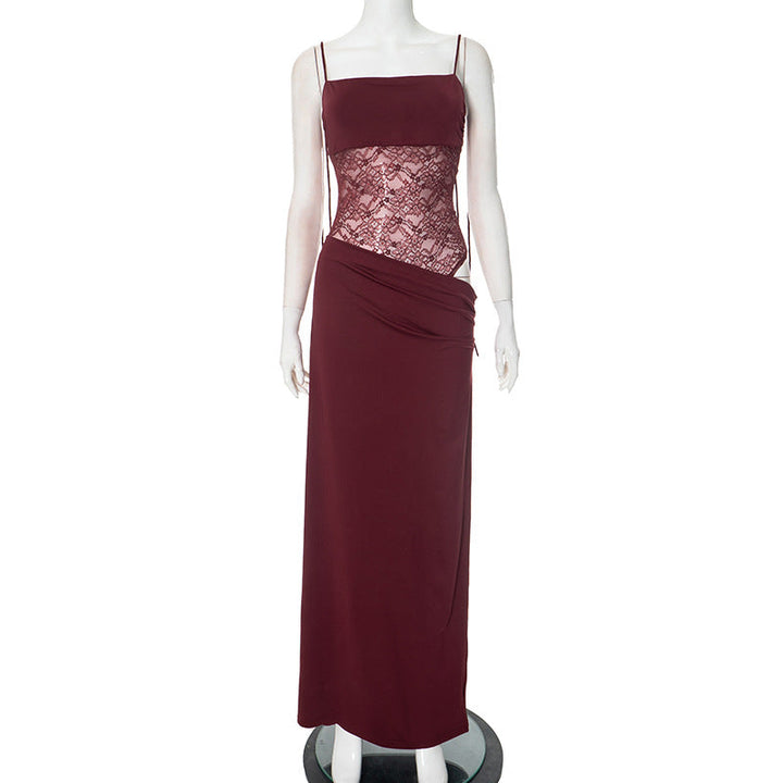 Elegant Maxi Dress with Lace Detail for Women