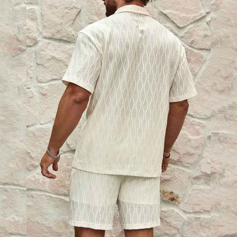 Men's Relaxed Fit Short Sleeve Shirt and Shorts Set – Breathable Fabric