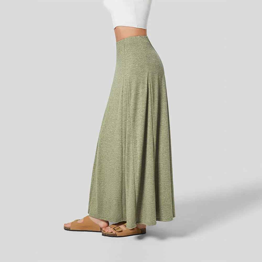 Women's High Waist Maxi Skirt – Flowy Fit – Soft Knit – Casual Comfort