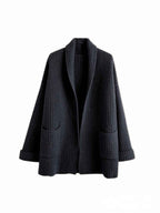 Women's Oversized Chunky Knit Cardigan Black