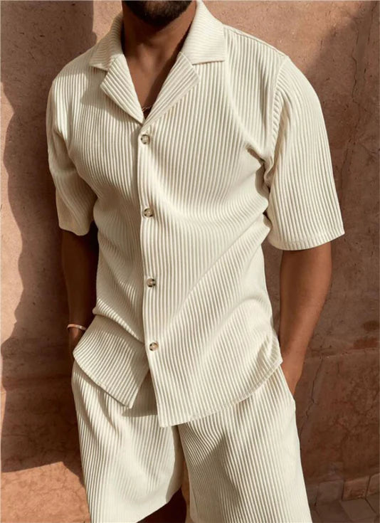 Men's Stylish 2-Piece Summer Outfit Beige
