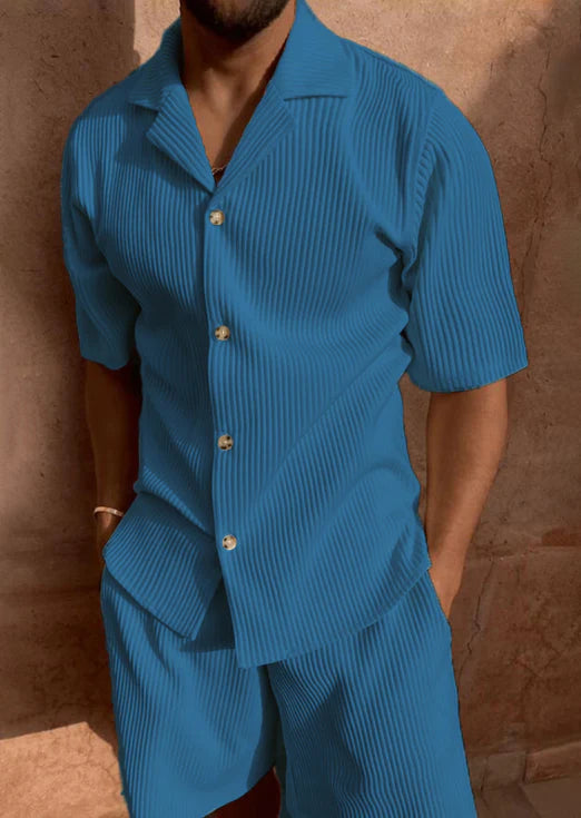 Men's Stylish 2-Piece Summer Outfit Blue