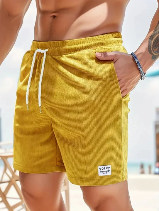Men's Casual Drawstring Shorts for Comfort and Style Yellow