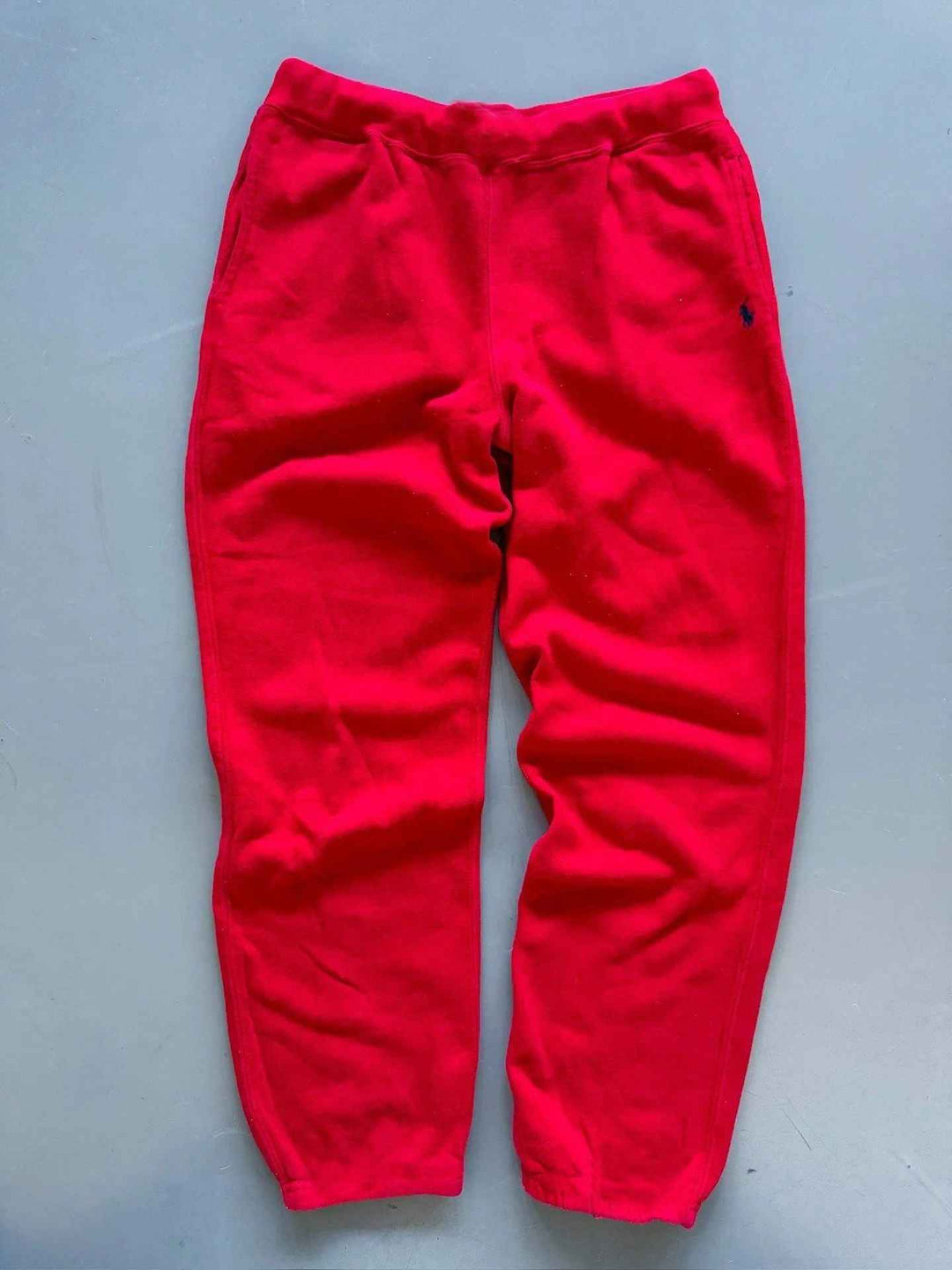 Men's Classic Wool Sweatpants with Side Pockets Red