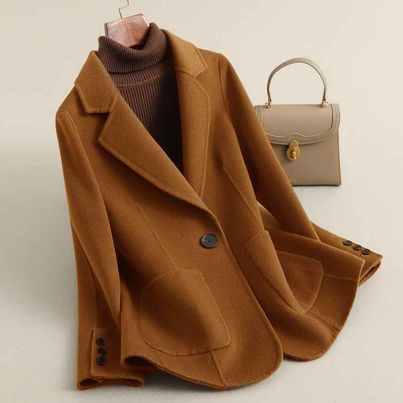 Women's Wool Blazer Jacket Brown
