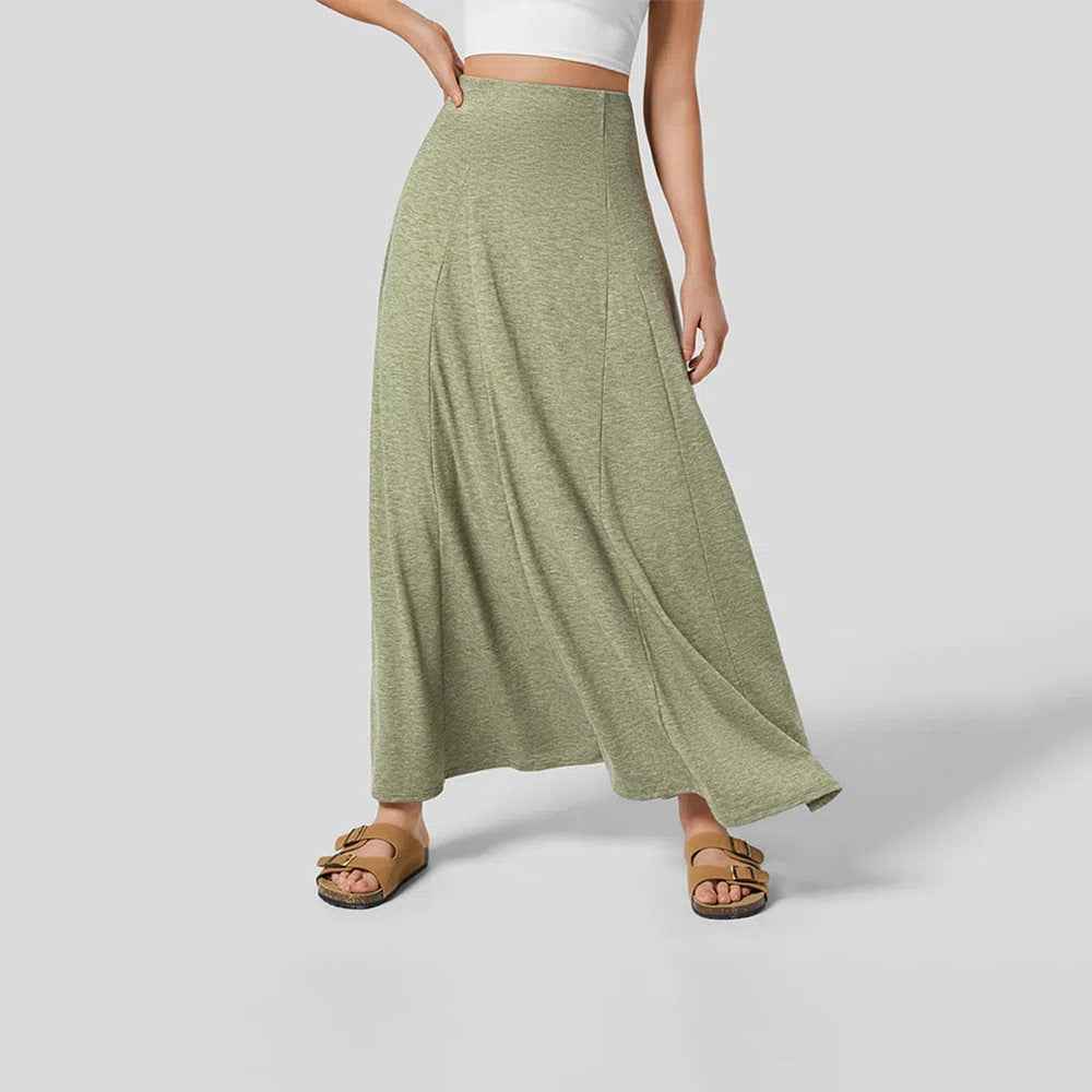 Women's High Waist Maxi Skirt – Flowy Fit – Soft Knit – Casual Comfort