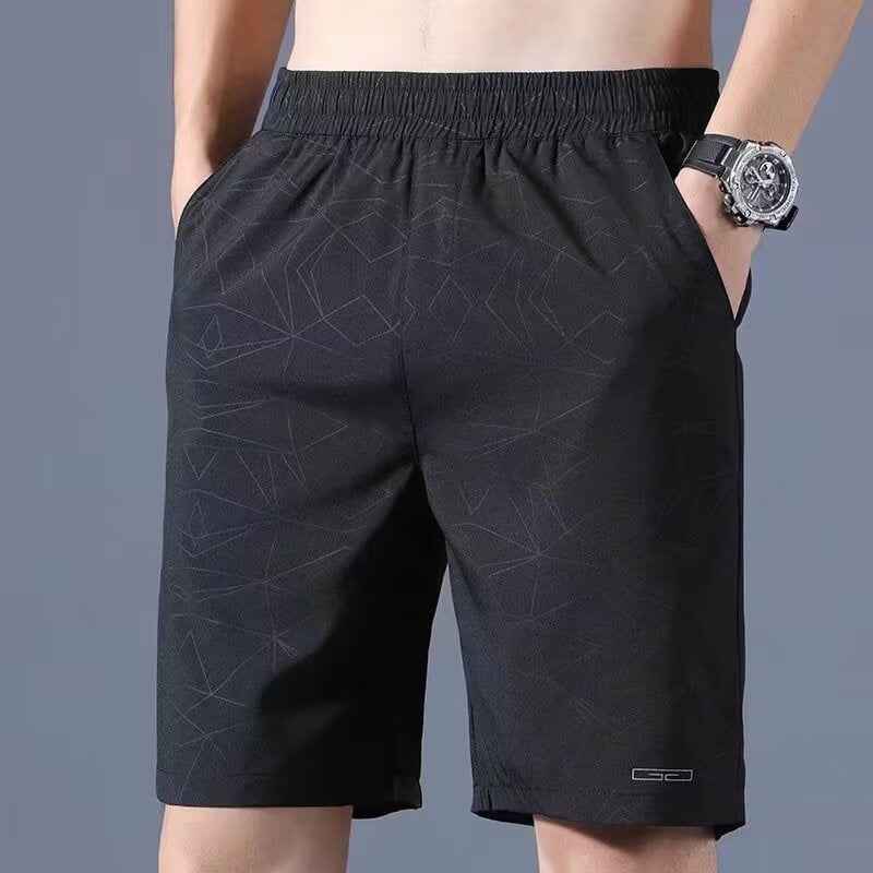 Men's Relaxed Fit Shorts – Breathable Fabric, Elastic Waistband, Side Pockets Black
