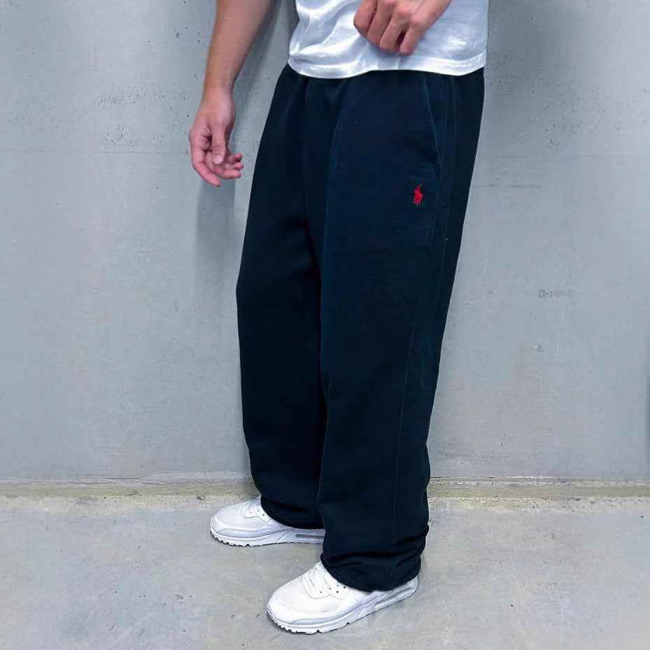 Men's Classic Wool Sweatpants with Side Pockets Navy Blue