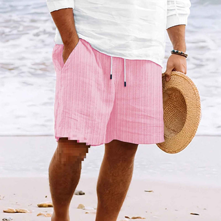 Men's Relaxed Fit Shorts – Breathable Fabric – Drawstring – Multiple Pockets Pink