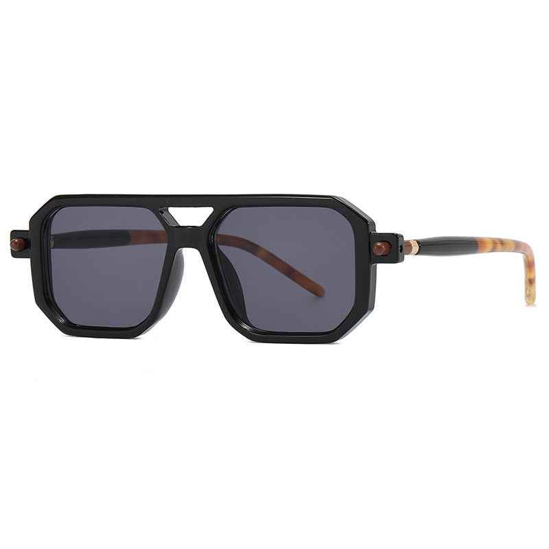 Stylish Grid Pattern Sunglasses Deep Black