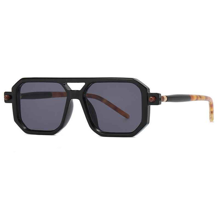 Stylish Grid Pattern Sunglasses Deep Black