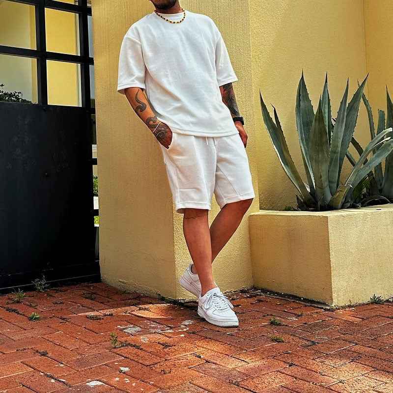 Men's Relaxed Fit Tracksuit – Breathable T-shirt and Shorts Set
