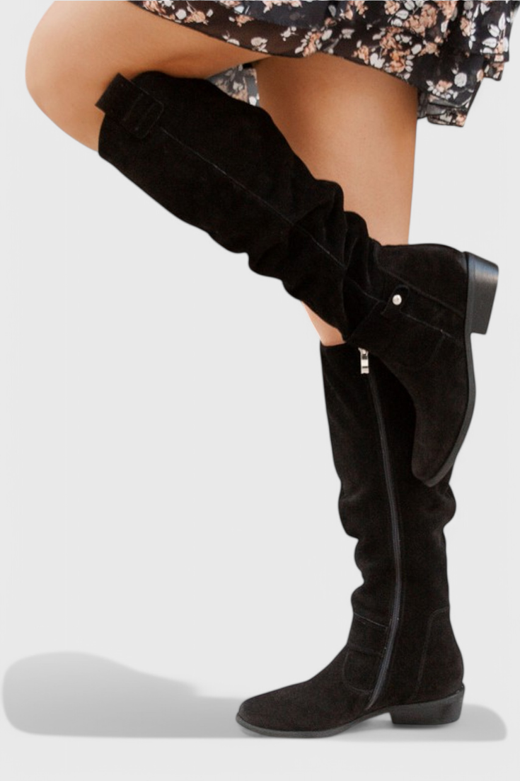 Celine | Retro-Inspired High Boots Black