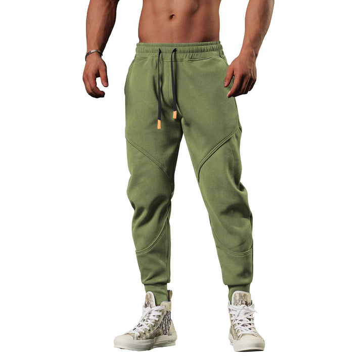 Men's Lightweight Cargo Fleece Jogging Pants - Tapered Fit Army green