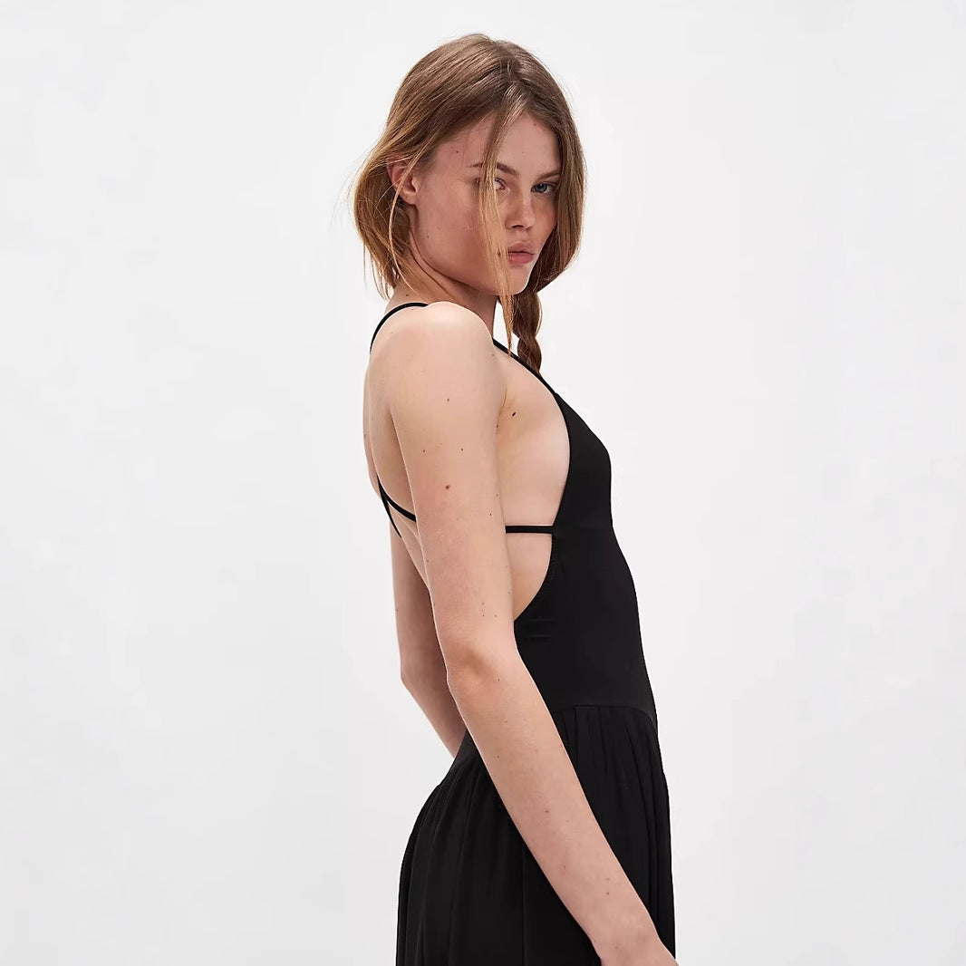 Women's Backless Wide Leg Jumpsuit with Spaghetti Straps – Breezy Style