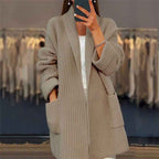 Women's Oversized Chunky Knit Cardigan Khaki