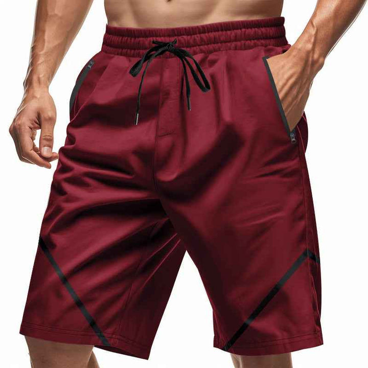 Men's Quick-Dry Sport Shorts – Loose Fit, Knee-Length with Zipper Pockets and Drawstring