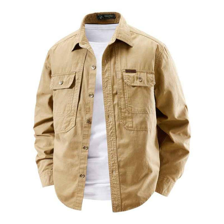 Men's Cotton Dockside Work Shirt Khaki