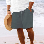 Men's Relaxed Fit Shorts – Breathable Fabric with Drawstring and Side Pockets Grey