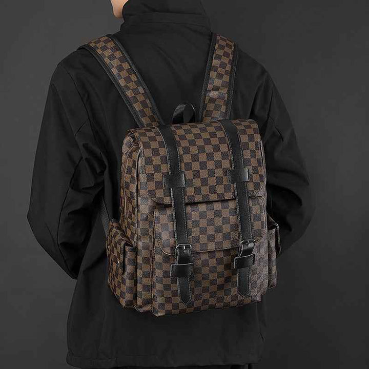 Checked Pattern Backpack