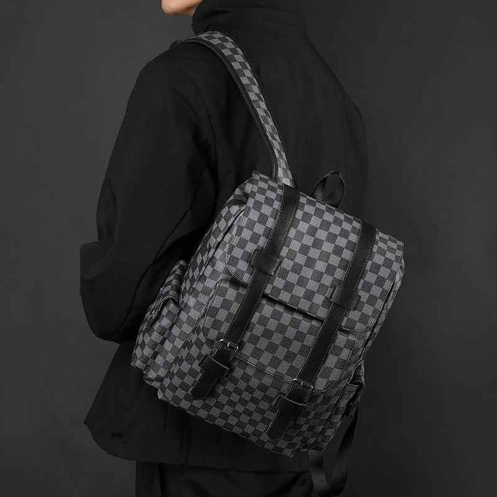 Checked Pattern Backpack