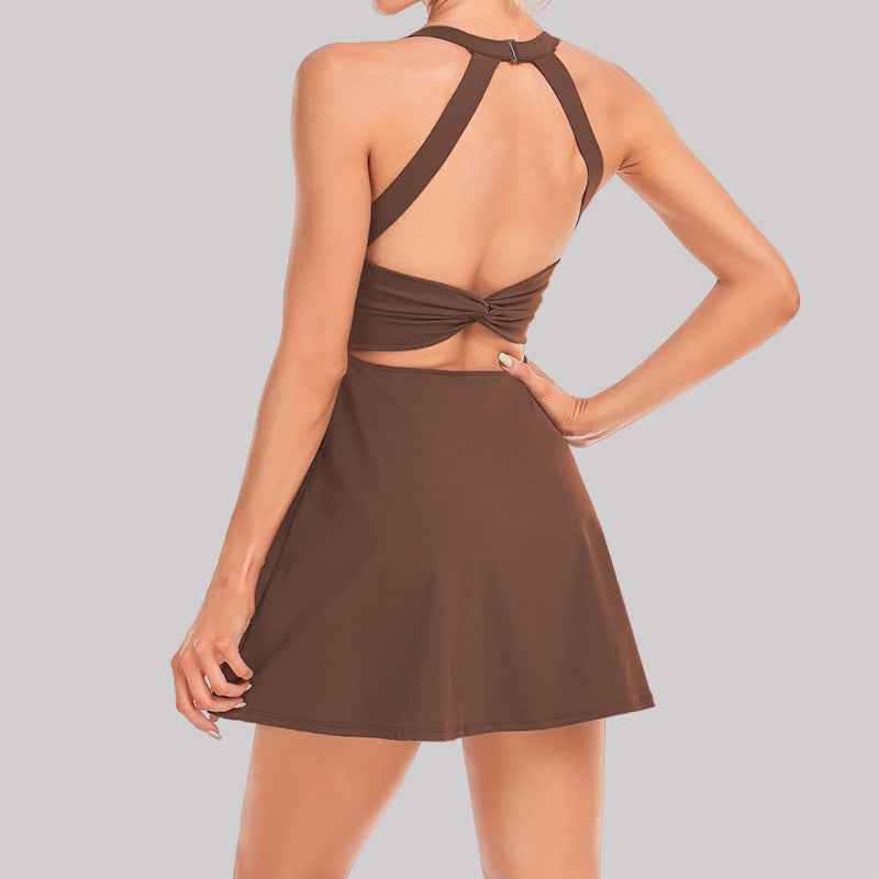 Women's Tennis Dress - Stylish Athletic Wear Brown