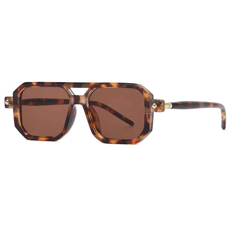 Stylish Grid Pattern Sunglasses Tortoise Shell