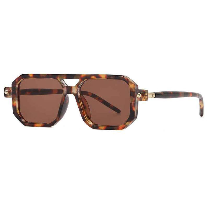Stylish Grid Pattern Sunglasses Tortoise Shell