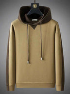 Men's Two-Tone Hoodie – Relaxed Fit – Cotton Blend – Drawstring Hood – Long Sleeve