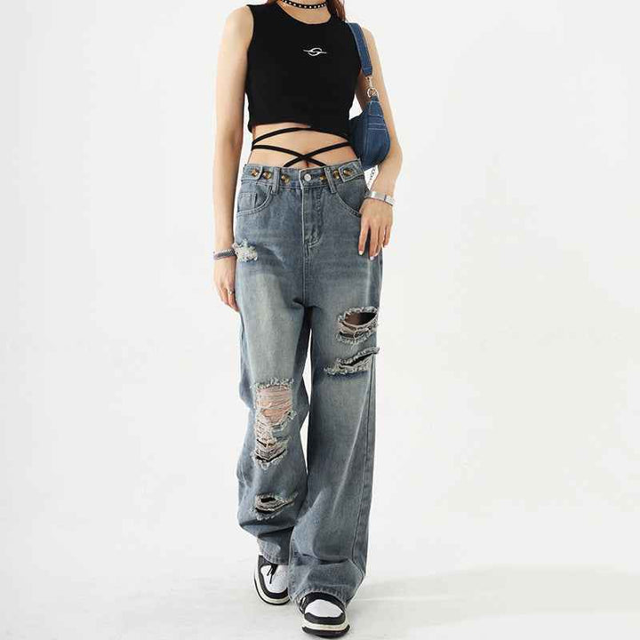 Women's Baggy Subway Jeans - Stylish and Comfortable Fit