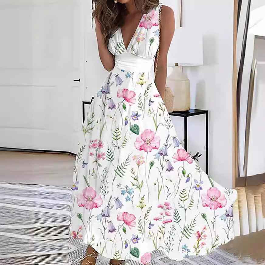 Sabrina | Enchanting Floral Maxi Dress for Effortless Elegance Pink Flower