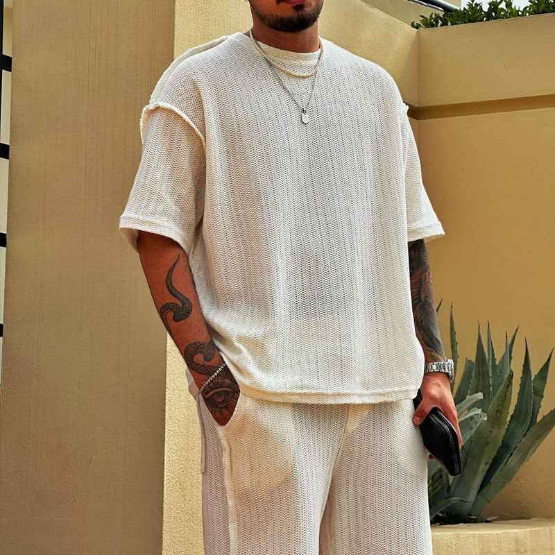 Men's Relaxed Fit Tracksuit – Breathable T-shirt and Shorts Set Broken Mind