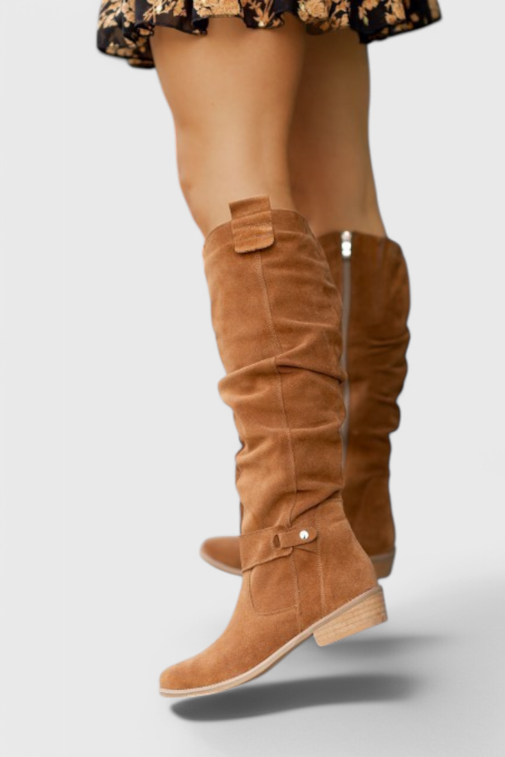 Celine | Retro-Inspired High Boots Brown