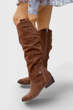 Celine | Retro-Inspired High Boots Dark Brown