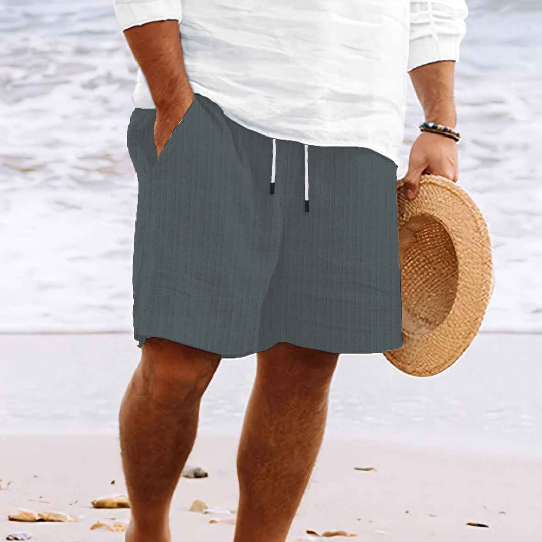 Men's Relaxed Fit Shorts – Breathable Fabric – Drawstring – Multiple Pockets Grey