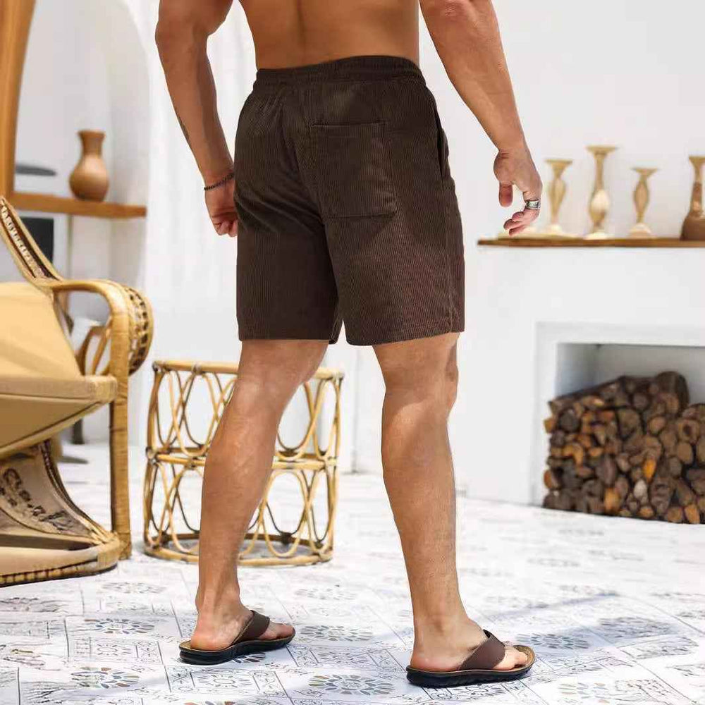 Men's Corduroy Shorts – Relaxed Fit with Drawstring Waist – Casual Style