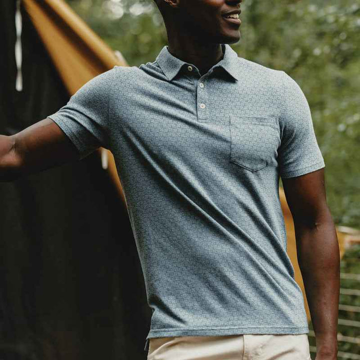 Men's Short Sleeve Polo Shirt – Regular Fit – Breathable with Chest Pocket Light Blue
