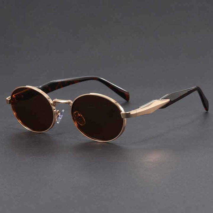 Vintage-Inspired Gold Sunglasses Gold Brown