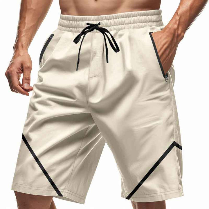 Men's Quick-Dry Sport Shorts – Loose Fit, Knee-Length with Zipper Pockets and Drawstring