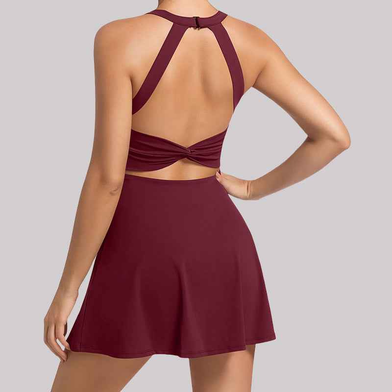 Women's Tennis Dress - Stylish Athletic Wear Claret