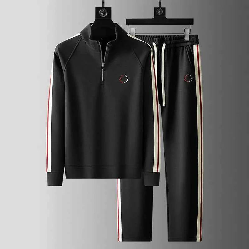 Trendy Quarter-Zip Tracksuit Set