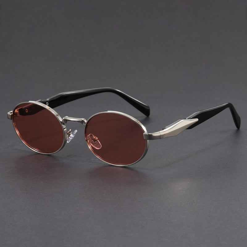 Vintage-Inspired Gold Sunglasses Silver Brown