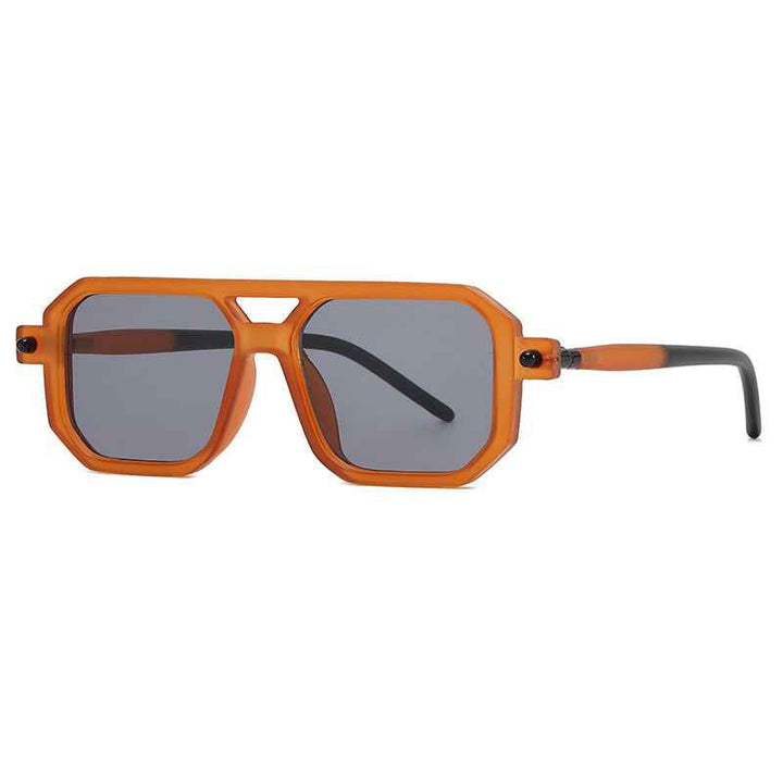 Stylish Grid Pattern Sunglasses Orange