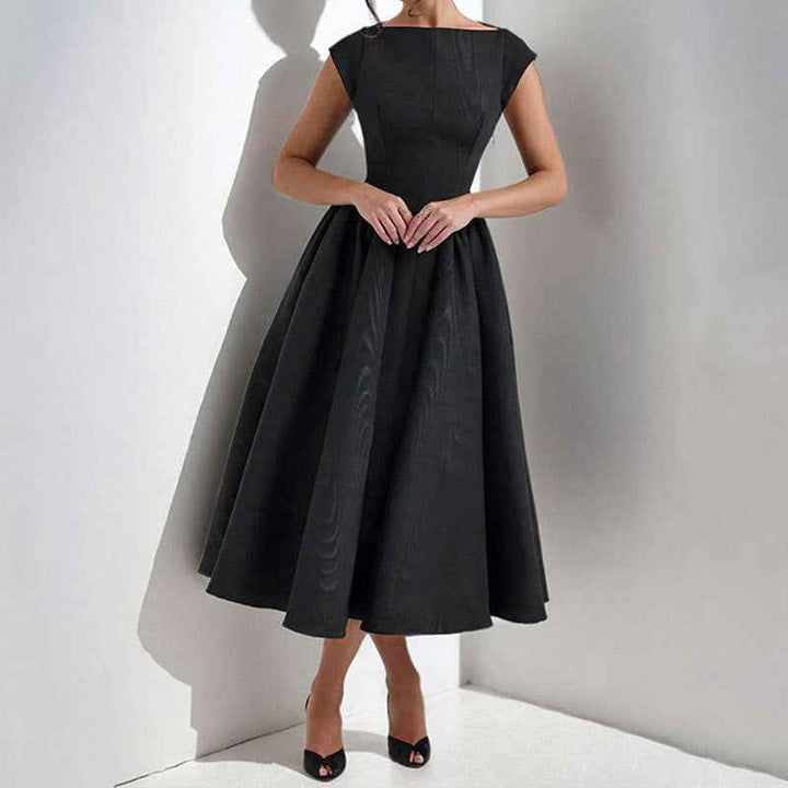 Susan | Elegant Midi Dress for Women Black