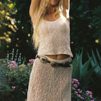 Women's Midi Dress – Slim Fit – Crochet Lace – Spaghetti Straps – Boho Chic