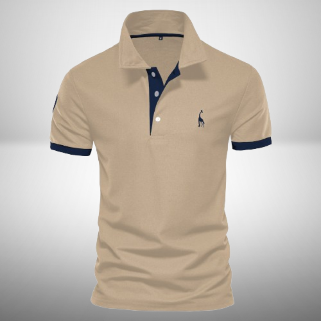 Men's Elegant Polo Shirt - Stylish Comfort Khaki