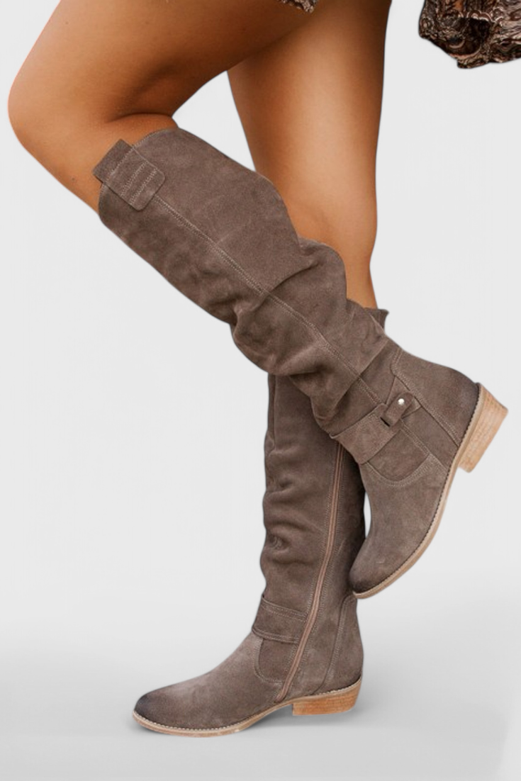 Celine | Retro-Inspired High Boots Grey